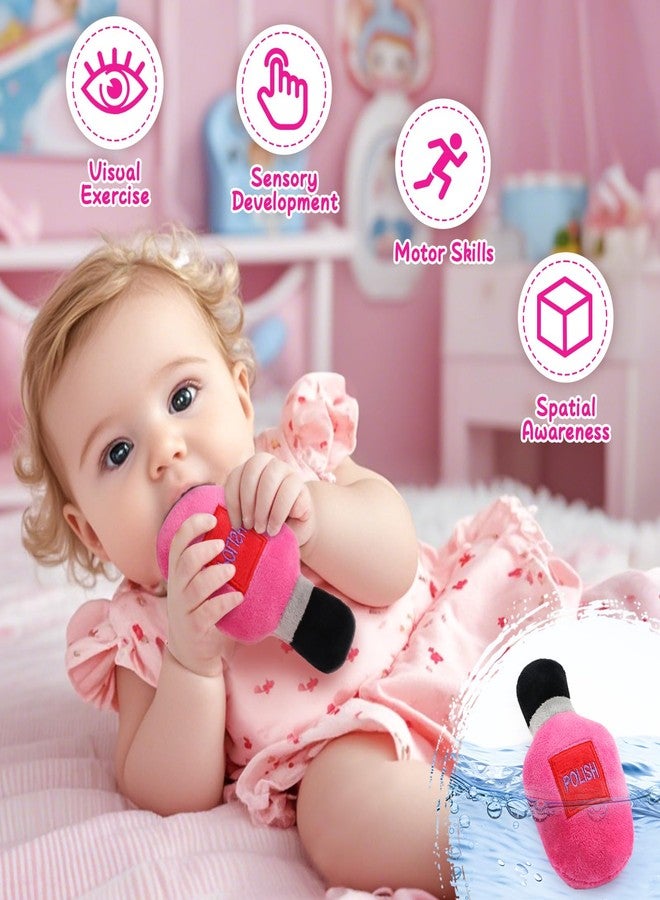 Golray Plush Toddler Purse Baby Girl Pretend Play Toy - 10 Pcs My First Purse with Soft Sensory Toy Smartphone/Crinkle Makeup Beauty Playset for Toddler Baby Girl Christmas Birthday Gift Ages 3 4 5 - Image 2